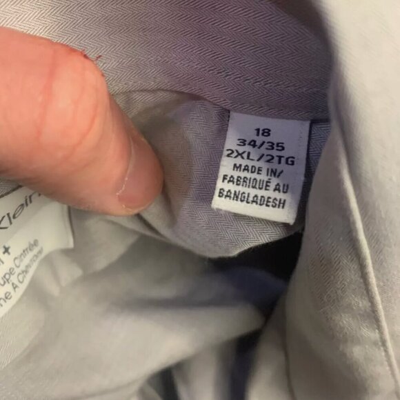 Calvin Klein Slim Fit Dress Shirt Mens grey Performance Non‎ Iron Button Up - Picture 4 of 5